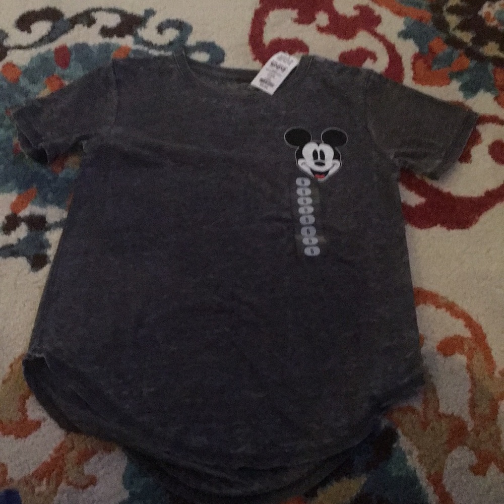 Dark gray Mickey Mouse shirt juniors NWT small